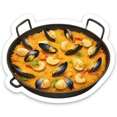 paella at the beach sticker