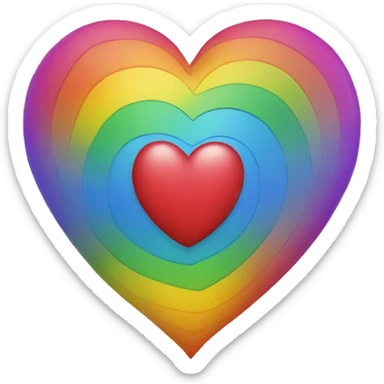 rainbow heart sticker