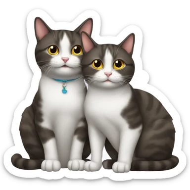 Two Cat hanging out sticker