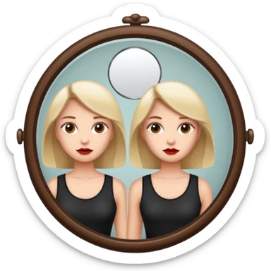 killer in mirror behind woman sticker