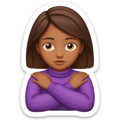Girl, crossing arms over neck sticker