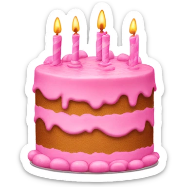 pink birthday cake sticker