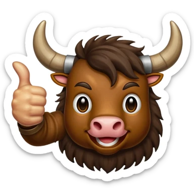Emoji like (thumbs up) bull's hoof emoji sticker
