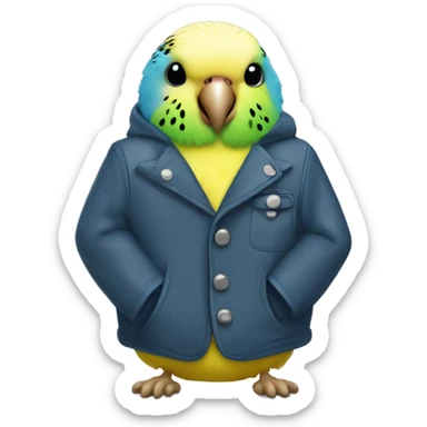 Budgie in a jacket sticker