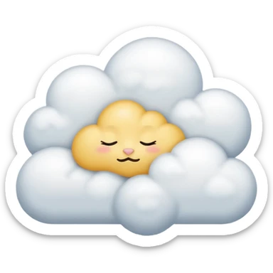 create a realistic emoji showing a cloud sleeping sticker