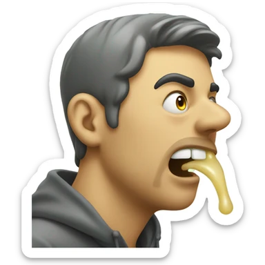 guy drooling with snot running from his nose  sticker