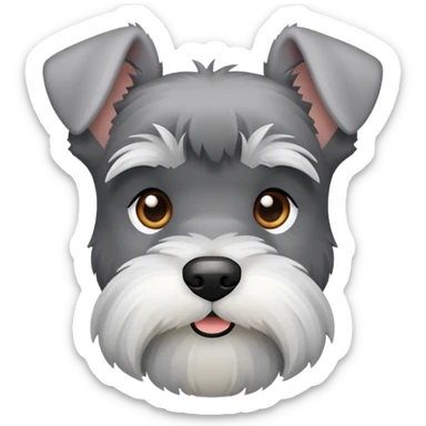 schnauzer grey sticker