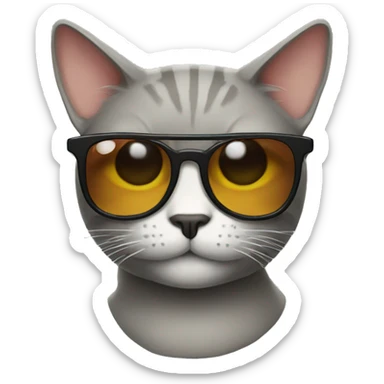 Cat with sunglasses sticker