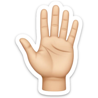  Create a emoji of an open hand but keep the thumb and little finger closed inward sticker