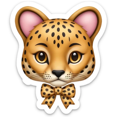 Cheetah with a bow sticker