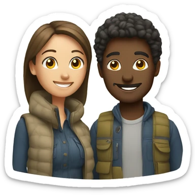 couple enjoying outdoors together sticker