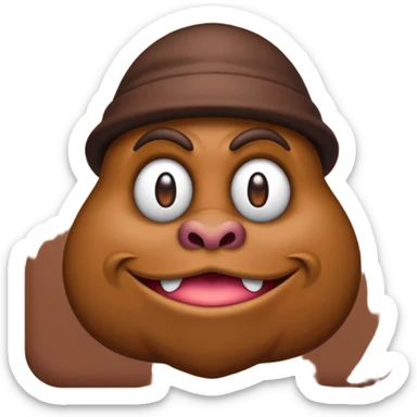 Ken Carson as a Goomba, bold and colorful, i-emoji style sticker