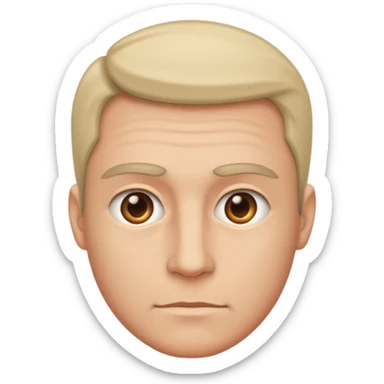 make him facing directly forward sticker