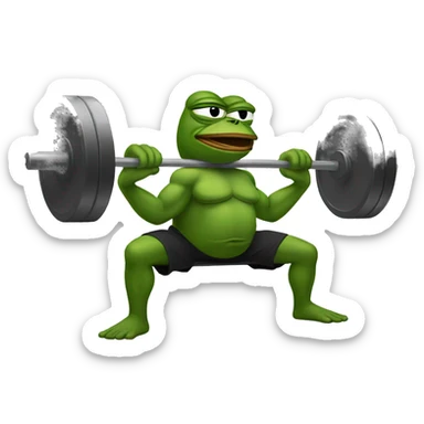 pepe the frog bench press sticker
