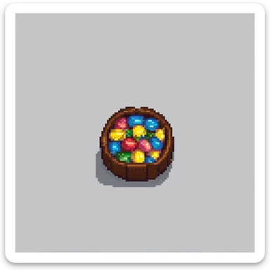 bombones, chocolate candies, pixel art style sticker