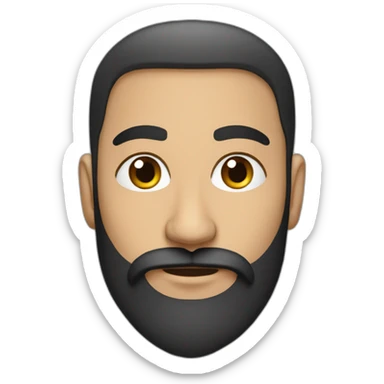 muslim middle eastern guy with full long beard and no mustache sticker