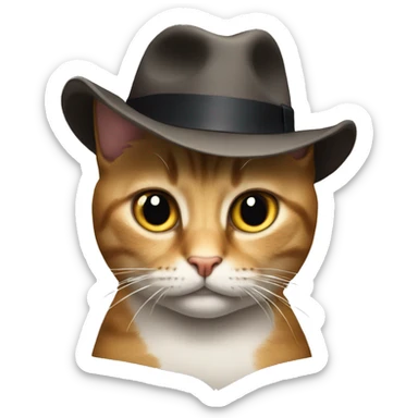 cat with fedora hat said NO! sticker