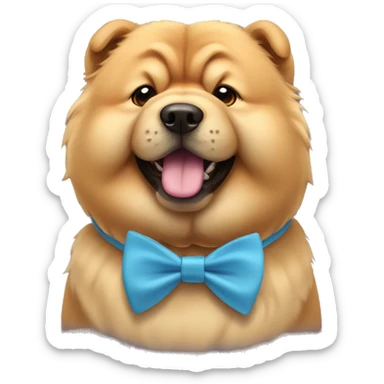 Chow chow dog with a bow tie sticker