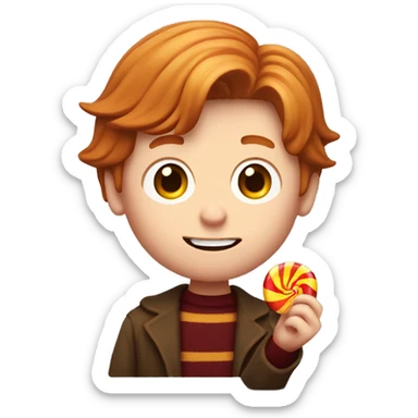 Ron Weasley holds a candy in his hands sticker