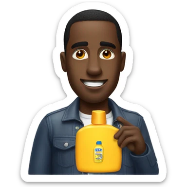 Diddy with bottle of shampoo sticker