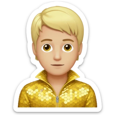 Bryan Abrams from Color Me Badd with blonde hair , yellow sequin outfit sticker