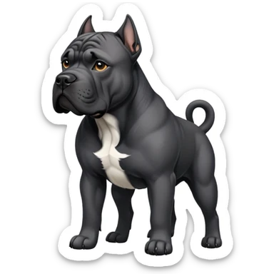 black Cane Corso dog with cropped ears and short tail sticker