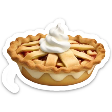 Apple pie with whipped cream sticker