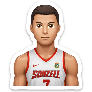 Cristiano Ronaldo as a basketball player sticker
