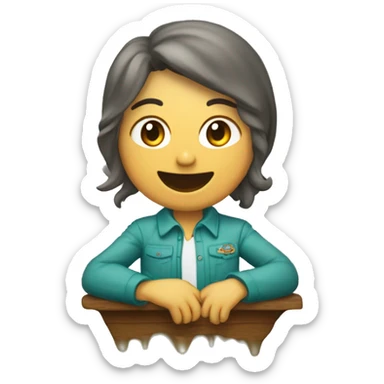 Gota de agua estdiando frente  la comutadora sticker