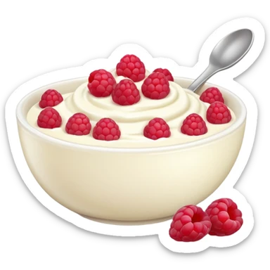 yoghurt bowl with Raspberry sticker