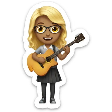 Young teacher with guitar  sticker