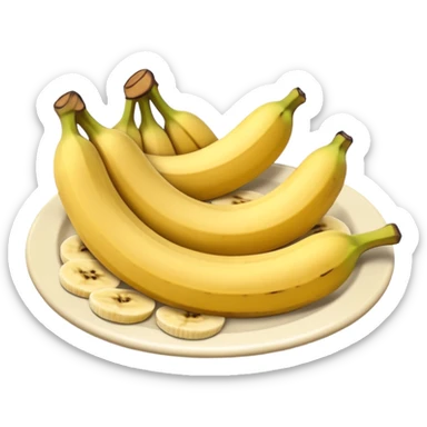 Panquecas em um prato redondo com rodelas de banana sticker
