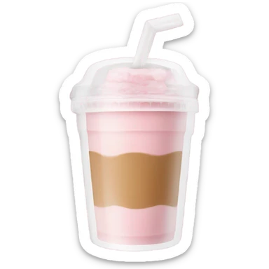 Light pink iced coffee cup sticker