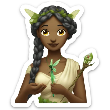 Fairy goddess holding dragon fly sticker