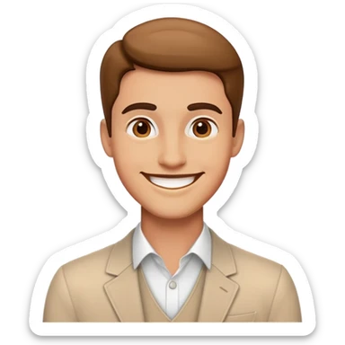 smiling portrait of stylish male sticker