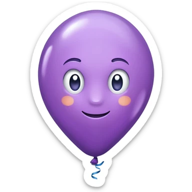 party decor  1 baloon purple sparkling  sticker