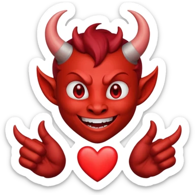 I need a devil flashing hhis heart emoji sticker