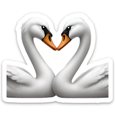 two swans making a heart sticker