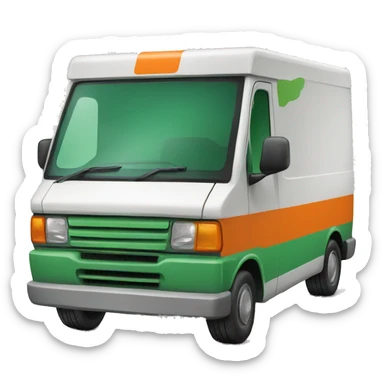 delivery van with green and orange sticker