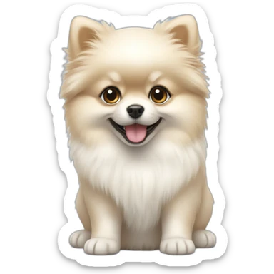 white Pomeranian puppy sticker