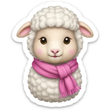 baby sheep with pink scarf sticker