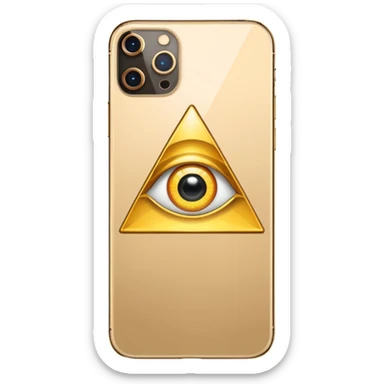 Gold iPhone 16 Pro Max, replace apple logo with all-seeing-eye logo backview sticker