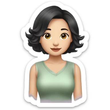 Evelyn Cathy Widjaja - asian black hair girl sticker