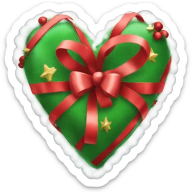 Christmas heart sticker