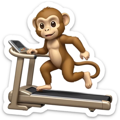 Monkey with a treadmill  sticker