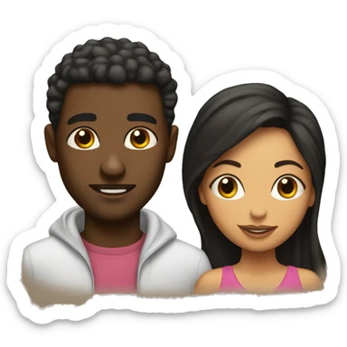 A black man and a puertorican woman in love sticker