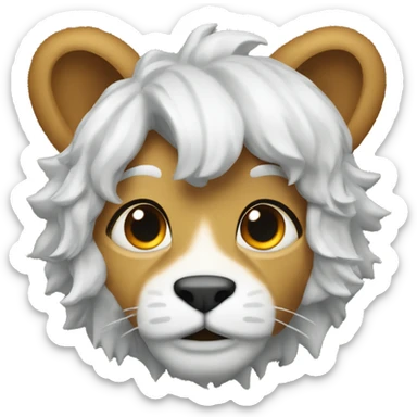 Una leon  rugiendo  ,  con corona de brillo de Reyna  sticker