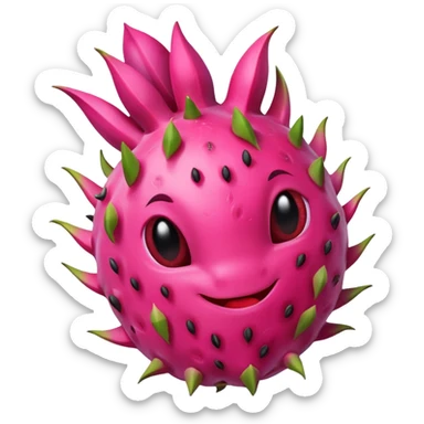 Dragon fruit emoji not spiny outside of dragonfruit no seeds sticker