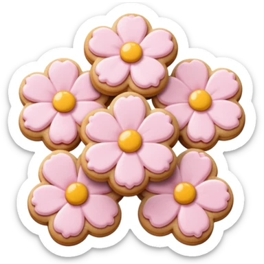 Cherry blossom shaped cookies  sticker
