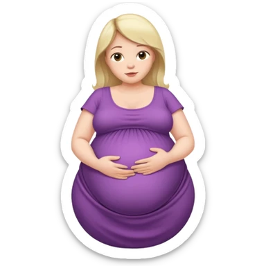 heavily pregnant woman with extremely huge overdue belly sticker